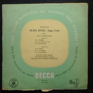 Suzanne Danco - Berlioz Nuits D'Ete - Song Cycle Opus 7 Poems By Theoophile Gautier