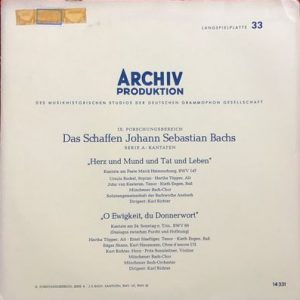 Johann Sebastian Bach - "Herz Und Mund Und Tat Und Leben", Kantate Am Feste MariÃ¤ Heimsuchung, BWV 147 / "O Ewigkeit, Du Donnerwort", Kantate Am 24. Sonntag N. Trin., BWV 60