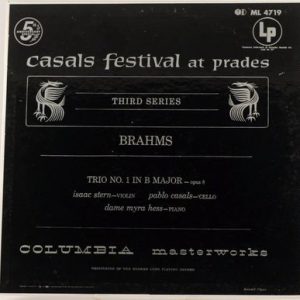 Johannes Brahms - Casals Festival At Prades - Third Series - Brahms - Trio No. 1 In B Major, Op. 8