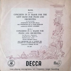 Jacqueline Blancard - Ravel - Piano Concerto For Left Hand In D Major/ Piano Concerto In G Major